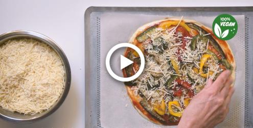 Pizza vegan alternative au fromage râpé Nurishh