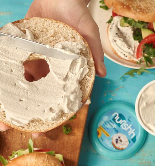 Cream cheese vegetal Nurishh pour plats vegan